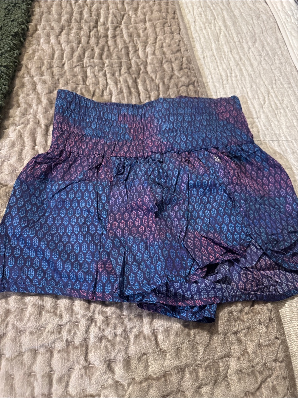 FP Movement by Free People Blue and Purple Patterned Athletic Shorts